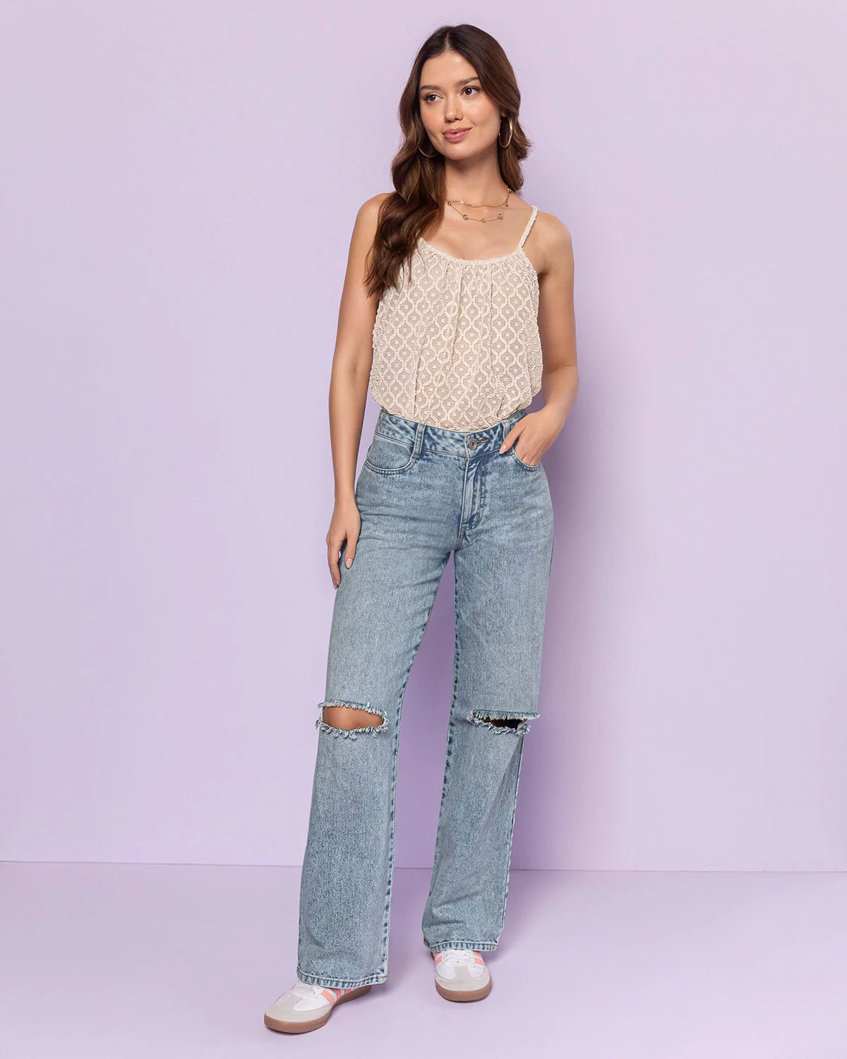 Blusa de tiritas en tela con detalles y transparencias - Image 4