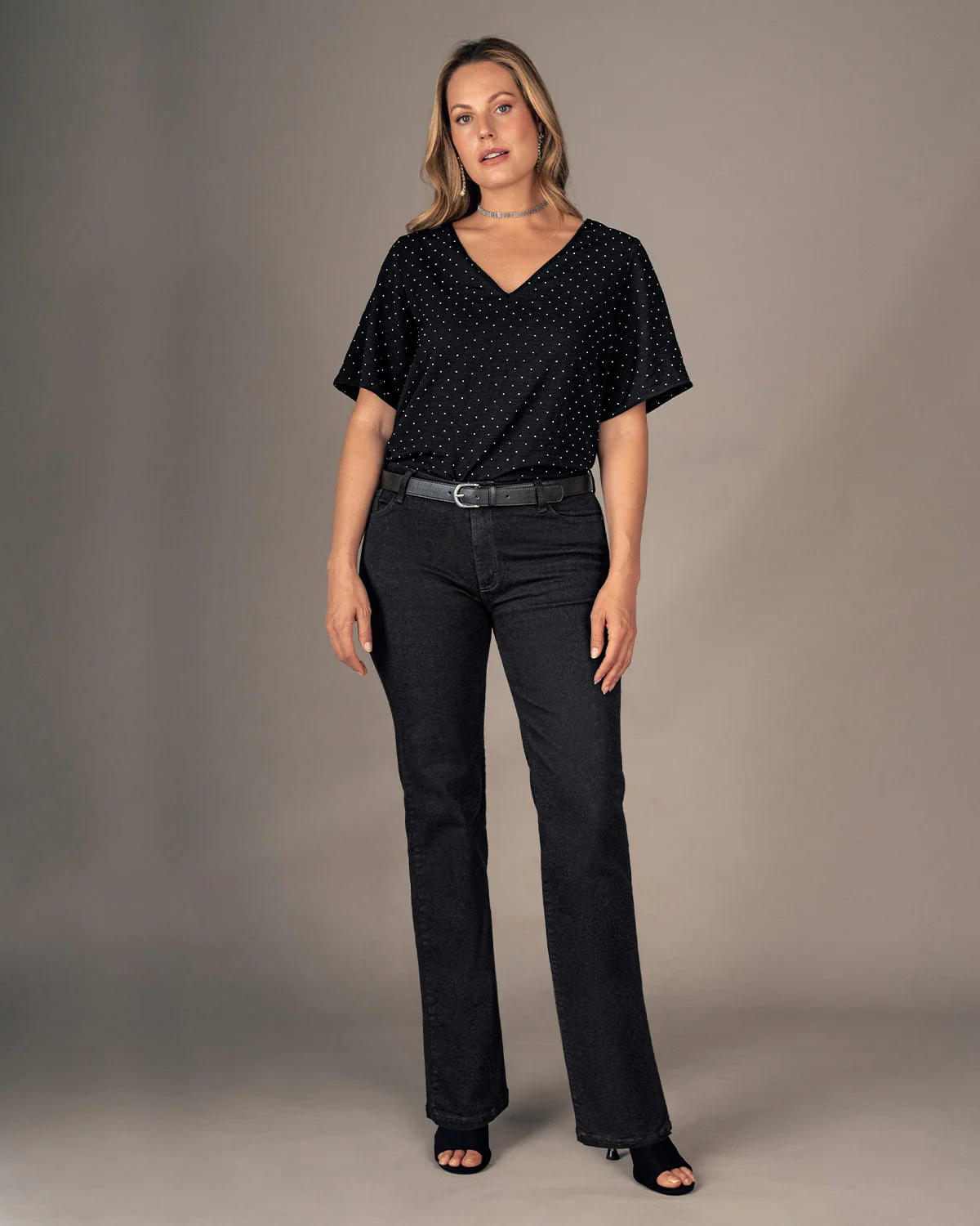 Blusa manga corta con apliques brillantes - Image 5