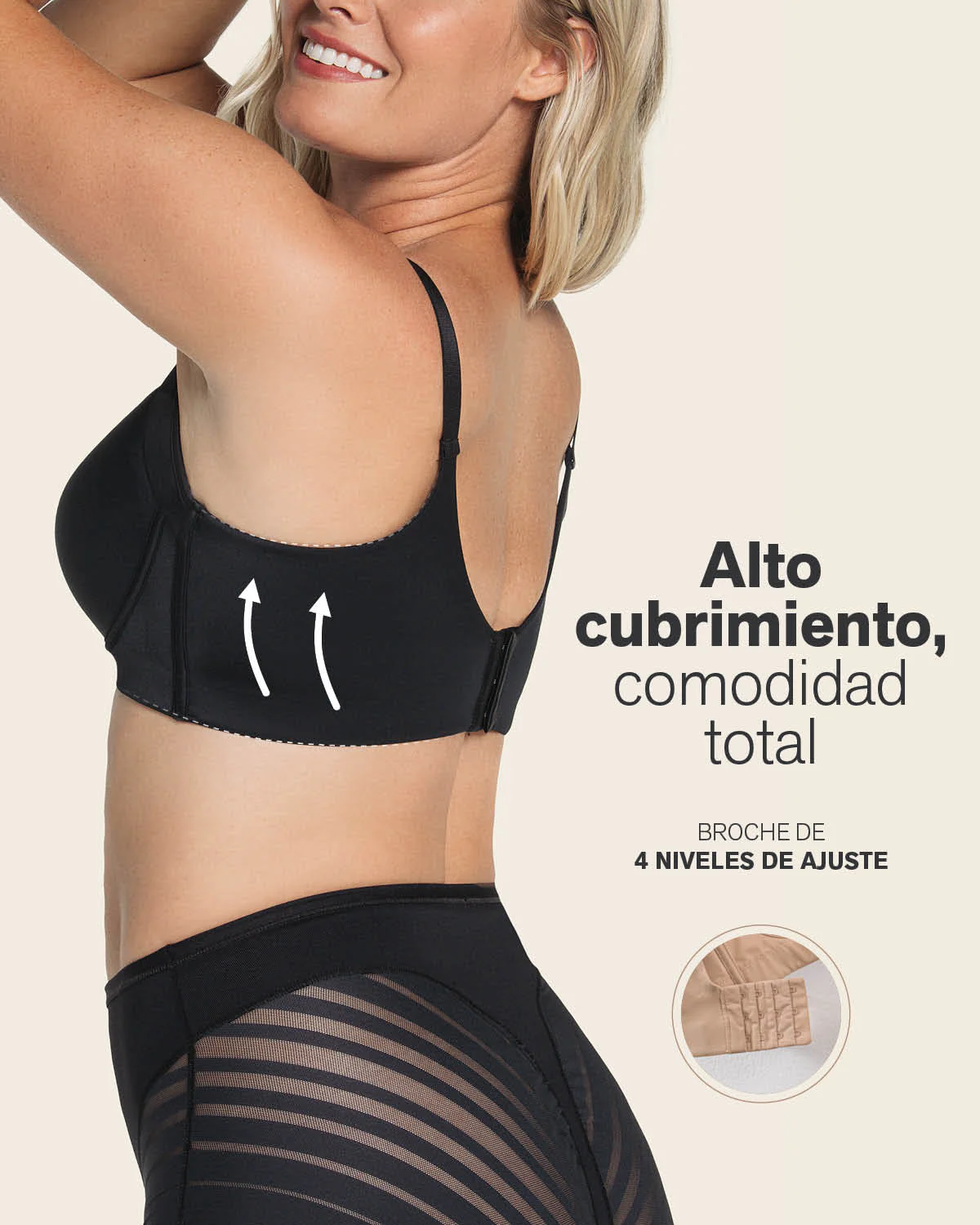Brasier de cubrimiento alto en sisa y espalda Cover Bra - Image 12