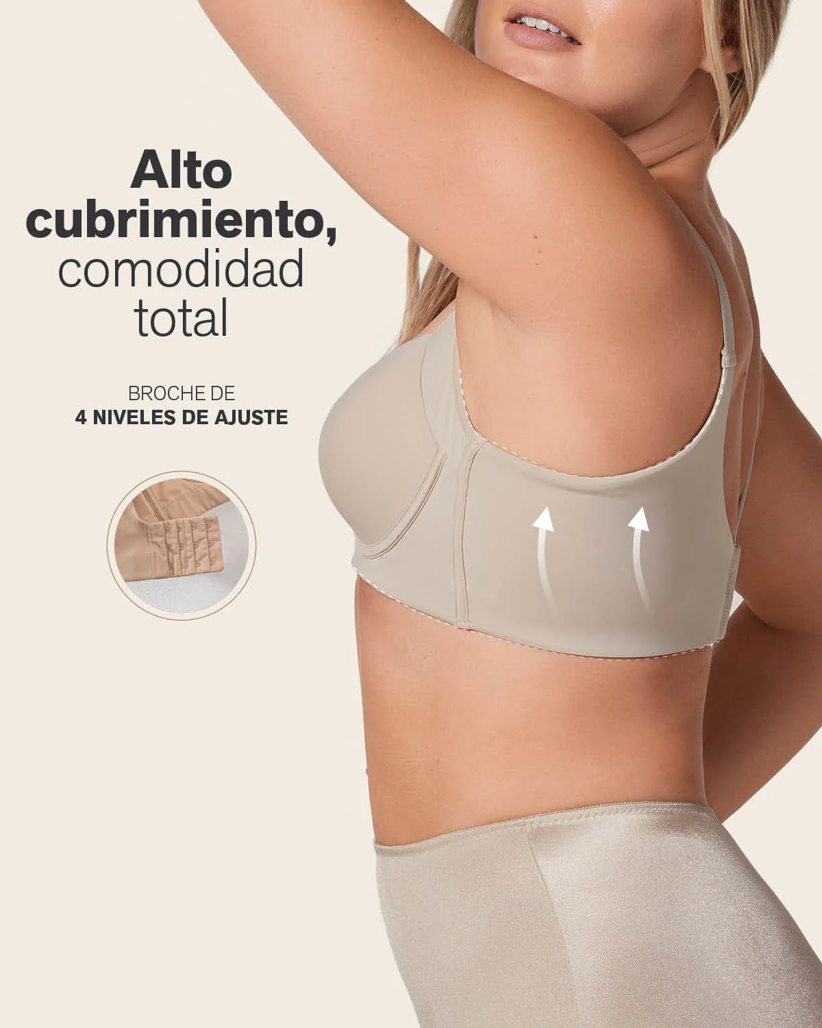 Brasier de cubrimiento alto en sisa y espalda Cover Bra - Image 26
