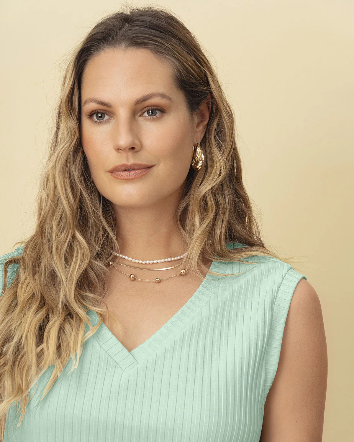 Chaleco manga sisa con escote en V - Image 12