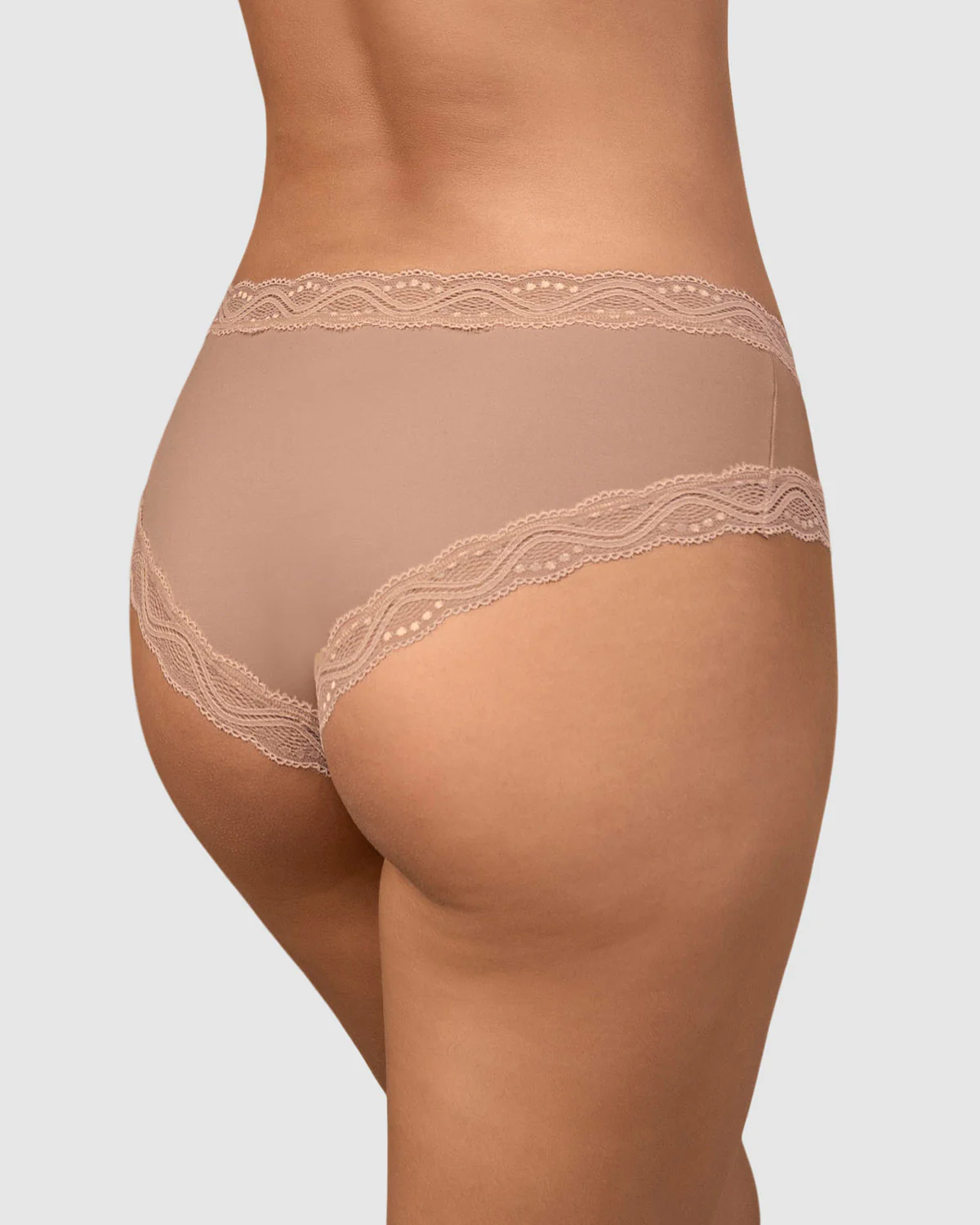 Panty hípster tiro medio en tela lisa y encaje - Image 9